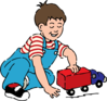 Boy Playing With Toy Truck Clip Art
